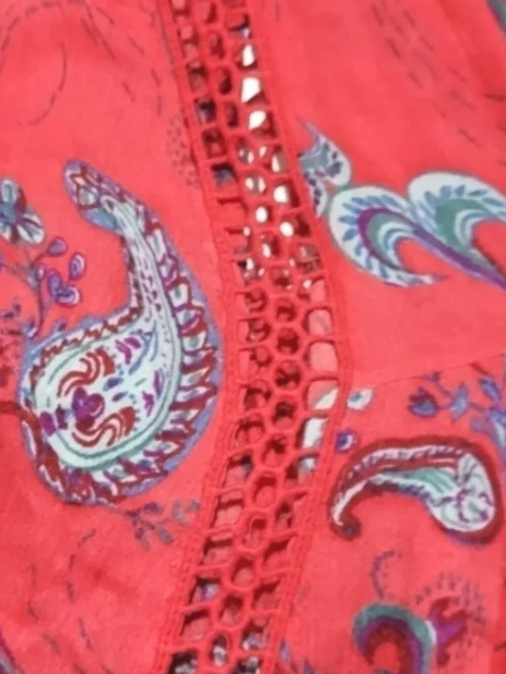 Free People Just The Two Of Us Printed Tunic Pink Red Medium